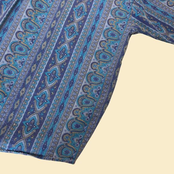 Abstract 90s mens XL shirt by FreeFall, vintage teal & purple short sleeve top - Picture 8 of 8